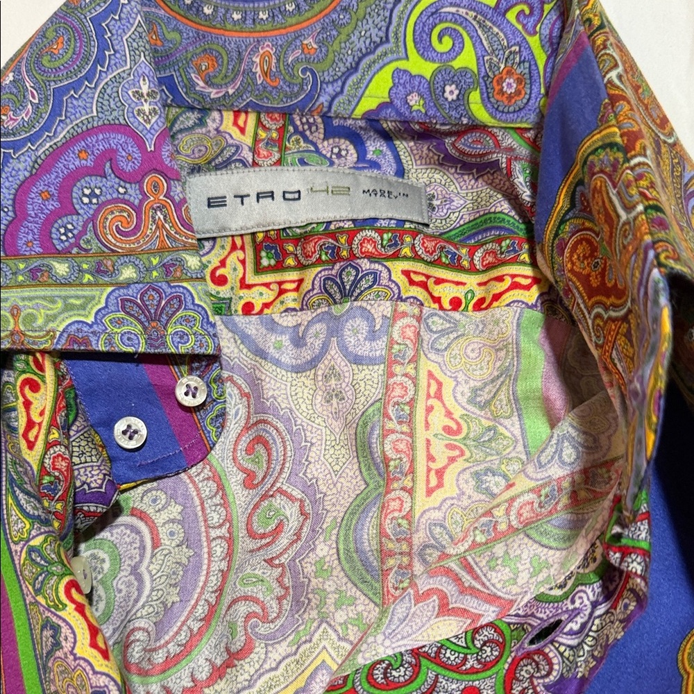Etro Multicolor Paisley Casual Button Down Shirt